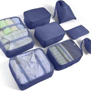 8 Set Packing Cubes for Travel, Luggage Organizers with Shoe & Toiletry Bags, Li